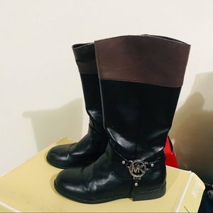 Michael Kors Two Tone Leather Riding Boots